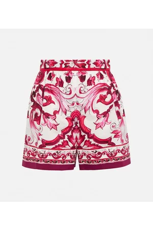 Dolce & Gabbana Damen Shorts - Bedruckte Shorts aus Baumwollpopeline