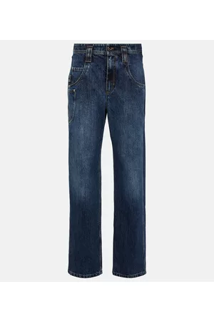 Brunello Cucinelli Damen High Waisted Jeans - Low-Rise Wide-Leg Jeans