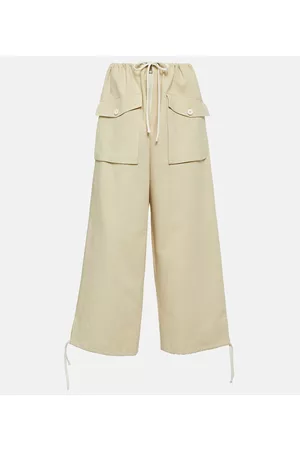 Gucci Damen Weite Hosen - Hose aus Baumwolle und Leinen