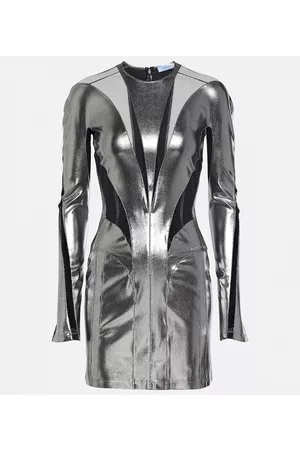 MUGLER Damen Freizeitkleider - Minikleid aus Jersey und Mesh