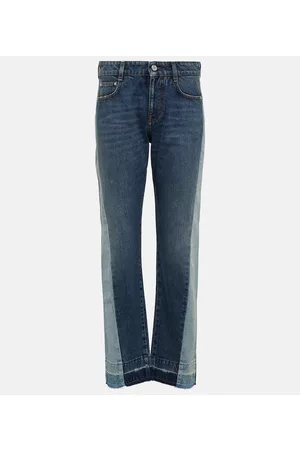 Stella McCartney Damen Straight Jeans - Mid-Rise Straight Jeans Spliced