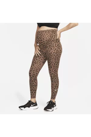 Nike Damen Leggings & Treggings - One (M) Damen-Leggings mit hohem Taillenbund und Leoparden-Print (Umstandsbekleidung)