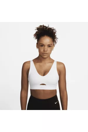 Nike Indy Plunge Cutout gepolsterter Sport-BH mit mittlerem Halt für Damen - Weiß