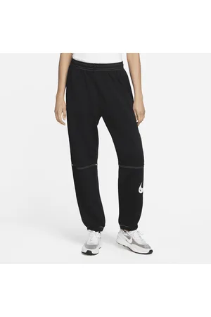 Nike Lange Hosen - Sportswear Swoosh Jogger mit hohem Bund - Schwarz