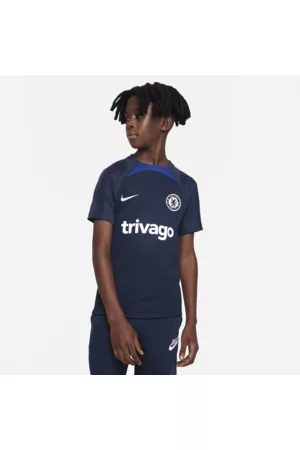 Nike Kurze Ärmel - Chelsea FC Strike Dri-FIT Kurzarm-Fußballoberteil für ältere Kinder - Blau
