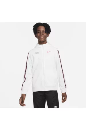 Nike Herren Sweatjacken - Sportswear Repeat Kapuzenjacke für ältere Kinder (Jungen) - Weiß