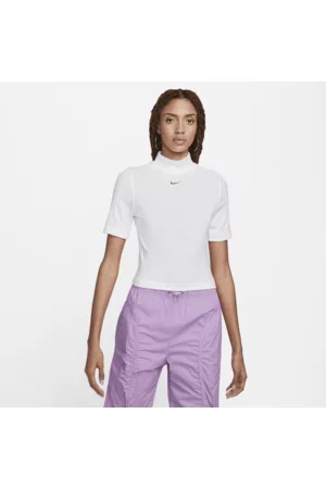 Nike Damen Kurze Ärmel - Sportswear EssentialsGeripptes Kurzarm-Oberteil mit Stehkragen für Damen