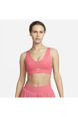 Nike Indy Plunge Cutout gepolsterter Sport-BH mit mittlerem Halt für Damen - Pink