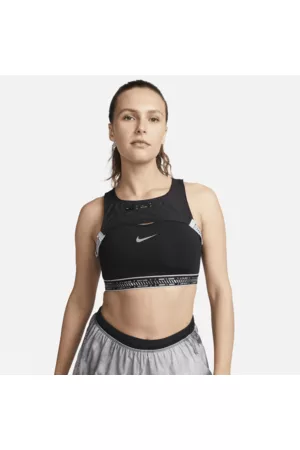 Nike Damen Sport BHs - Swoosh On The Run leicht gefütterter Sport-BH mit mittlerem Halt und Tasche für Damen