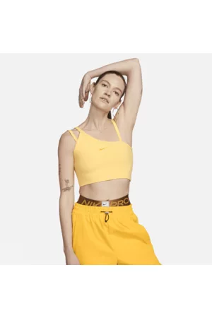Nike Damen Shirts - Portswear Everyday Modern Kurz-Tanktop mit asymmetrischem Design für Damen - Braun