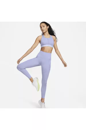 Nike Damen Leggings & Treggings - Go7/8-Leggings mit Taschen, starkem Halt und hohem Bund für Damen - Lila