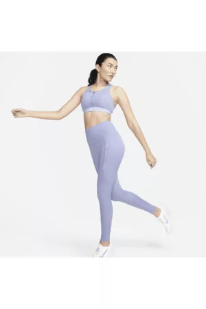 Nike Damen Leggings & Treggings - GoLeggings in voller Länge mit Taschen, starkem Halt und hohem Bund für Damen - Lila