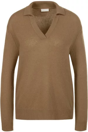 include Damen Poloshirts - Polo-Pullover aus 100% Premium-Kaschmir