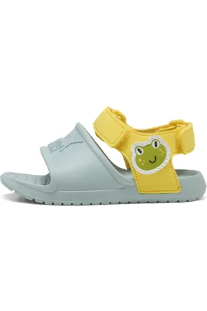 PUMA Divecat Injex Sandalen Kleinkinder | Mit Plain | Modern Mint/Sunny Yellow/Sea Kelp | Größe: 22