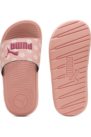 PUMA Cool Cat 2.0 Daisies Slides Kinder | Mit Plain | Pink Fruit/Pink/White | Größe: 28