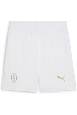PUMA Stade Reims Fußballshorts Herren | Mit Plain | White/Granola | Größe: XL