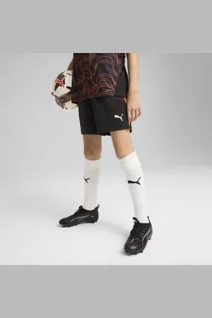 PUMA IndividualFINAL Trainingsshorts Teenager Für Für Kinder | Mit Plain | Black/Heat Fire | Größe: 5-6Y