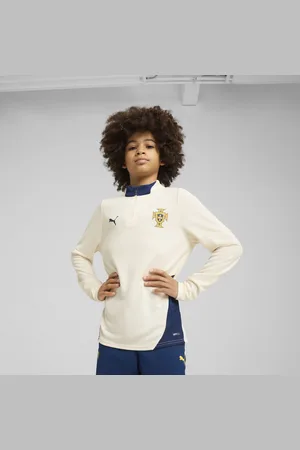 PUMA Portugal Trainingstop mit kurzem Reißverschluss Teenager Für Für Kinder | Mit Plain | Sugared Almond/Persian Blue | Größe: 5-6Y