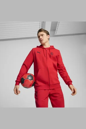 PUMA AC Milan ftblESSENTIALS Kapuzenjacke Herren | Red/Black | Größe: L