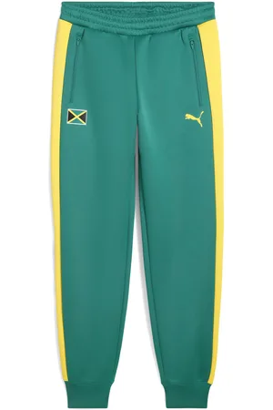 PUMA X JAMAICA T7 ALWAYS ON Trainingshose Herren | Mit Plain | Highlands Green/Jamaica | Größe: S