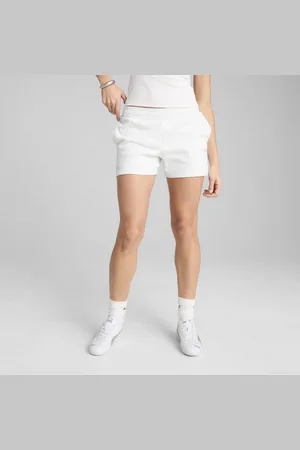 PUMA WARDROBE ESS 4" Pointelle-Shorts Damen | Mit Plain | | Größe: S