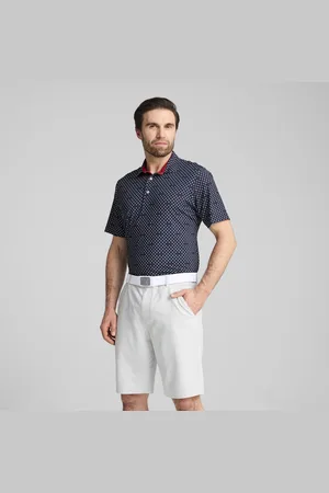 PUMA MATTR Burgh Golf-Poloshirt Herren | Mit Print | Deep Navy/White Glow | Größe: M