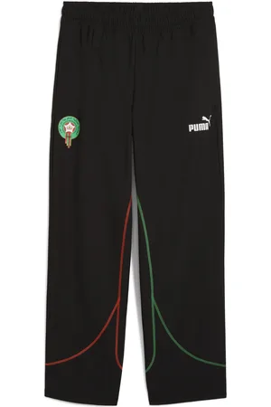 PUMA Marokko ftblStatement Trainingshose Herren | Mit Plain | Black/Red/Archive Green | Größe: S