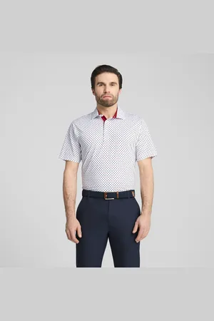 PUMA MATTR Burgh Golf-Poloshirt Herren | Mit Print | White Glow/Deep Navy | Größe: M