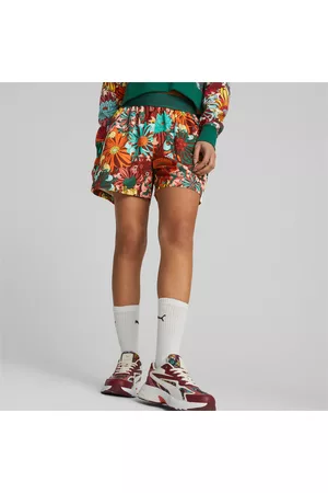 PUMA Damen Stoffhosen - X LIBERTY Bedruckte Shorts Damen, Mit Abstract Muster, , Größe: L, Kleidung