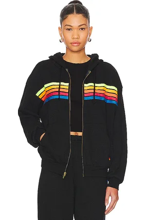 AVIATOR NATION 5 Stripe Zip Hoodie in