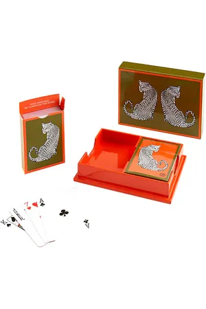 Jonathan Adler Leopard Lacquer Card Set in N/A