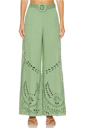 HEMANT AND NANDITA Flared Pants With Buckle Belt in