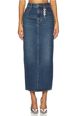 AREA Slit Midi Skirt in