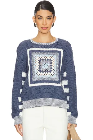 MONROW Crochet Pullover Sweater in