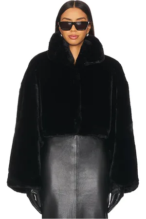 ROTATE Faux Fur Crop Jacket in