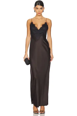 SER.O.YA Grenache Satin Maxi Dress in