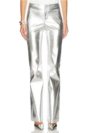 ALICE+OLIVIA Olivia Faux Leather Fit Flare Pant in