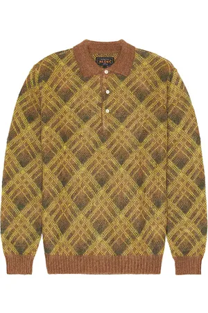 Beams Knit Polo Stripe in