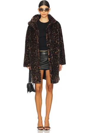 Apparis Blair Leopard Mid Length Coat in