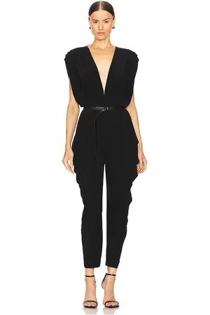 Norma Kamali Square Sleeve Waterfall Jumpsuit in