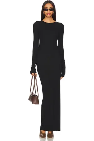 ÉTERNE Long Sleeve Crewneck Maxi Dress in