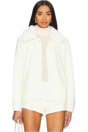 Central Park West Nola Faux Fur Collar Oversize Cardigan in