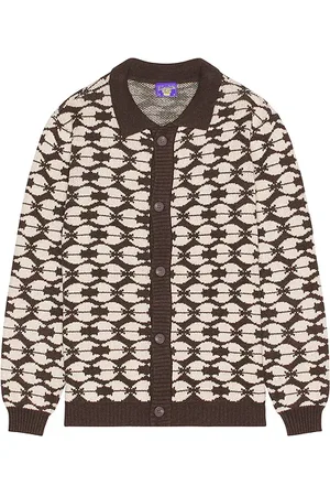Coney Island Picnic Instarsia Collared Cardigan in