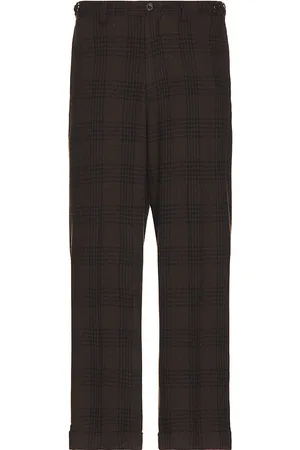 Beams Ivy Trousers Wide Recycle Wool Plaid in