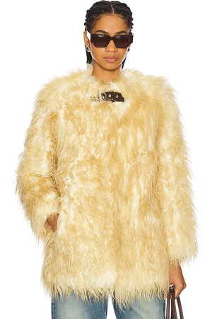 Apparis Petra Faux Mongolian Fur Short Coat in