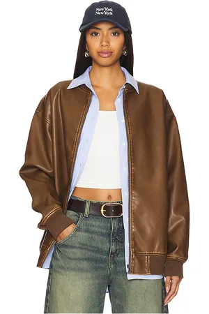 superdown Ariel Faux Leather Bomber in