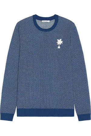 Marine Birdseye Crewneck Sweater in