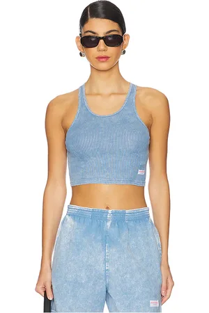 Alexander Wang Womens Cropped Classic Racer Tank in