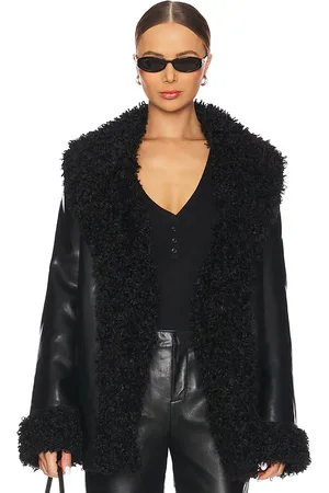 SER.O.YA Roxanne Faux Fur Leather Coat in