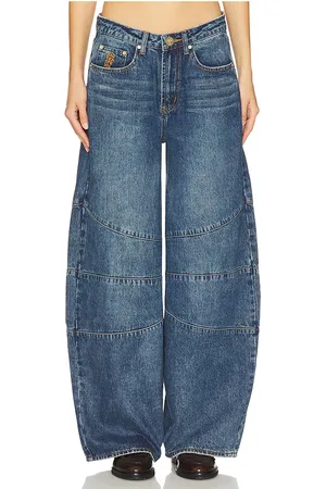 ONE TEASPOON Barrel Mid Waist Denim Jeans in
